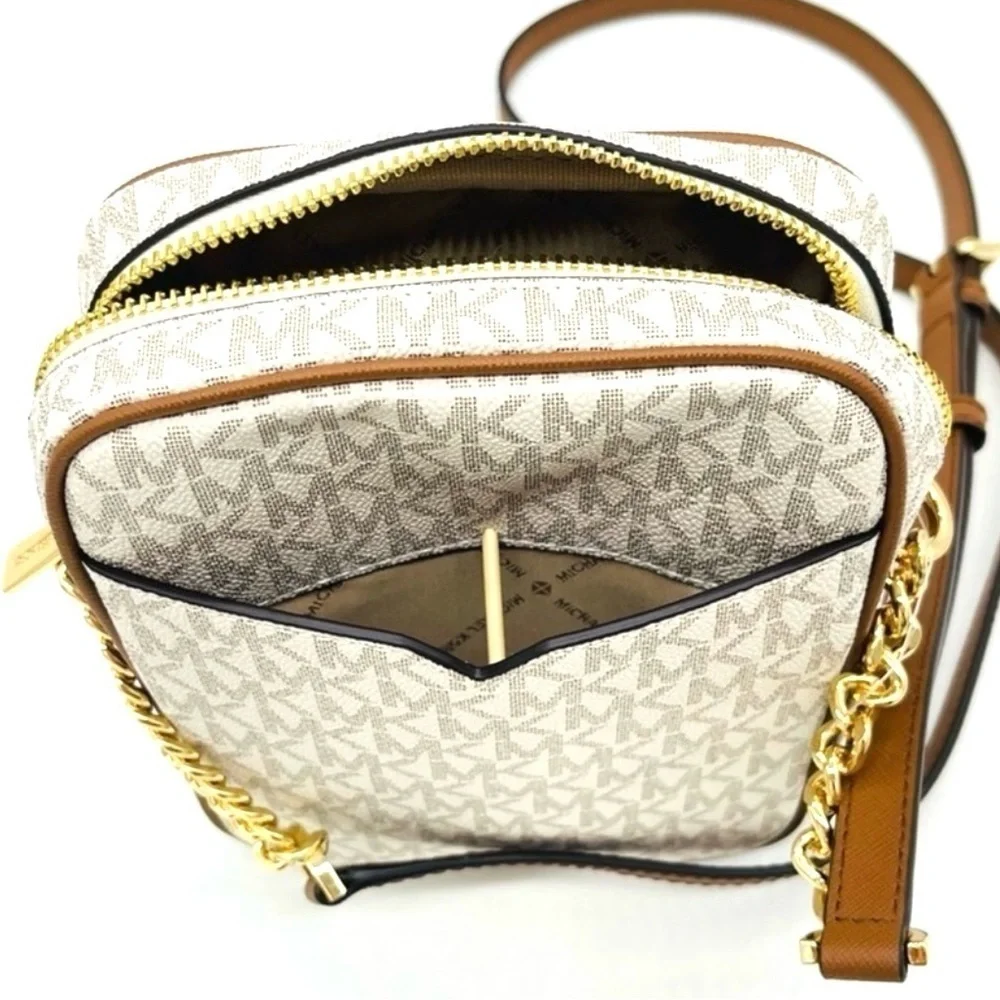Michael Kors Medium NS Chain XBody Bag Vanilla/Brown (NWT)